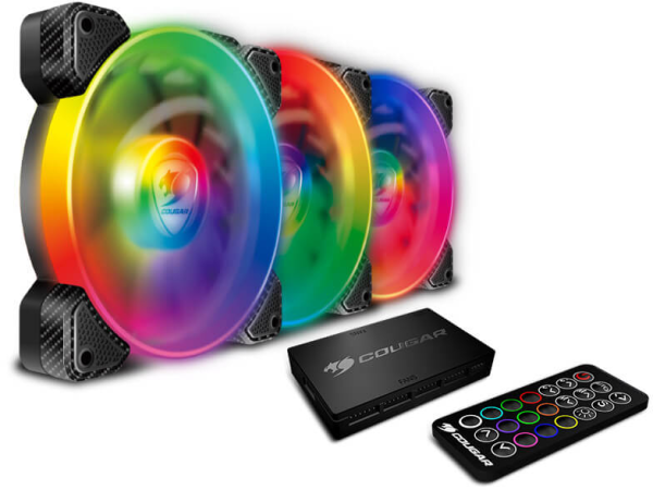 KIT VENTILADORES VORTEX  VX120 MM/4P/RGB/FAN  COUGAR