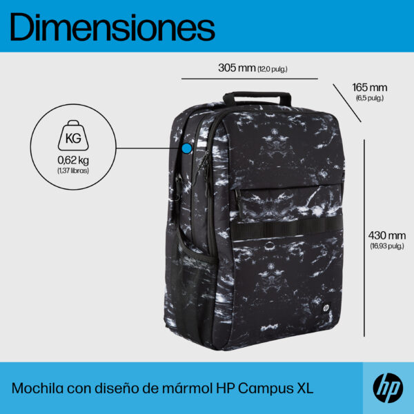 HP Mochila Campus XL con patrón de mármol HP Mochila Campus XL con patrón de mármol