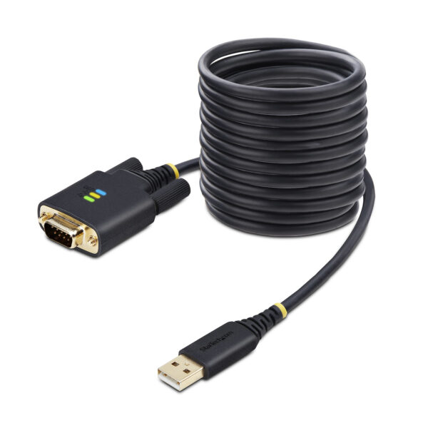 StarTech.com Cable Adaptador USB a Serie de 3m - Retención COM - FTDI - USB a DB9 RS232 Serial - Tornillos Intercambiables - Protección ESD - Windows/macOS/Linux StarTech.com Cable Adaptador USB a Serie de 3m - Retención COM - FTDI - USB a DB9 RS232 Serial - Tornillos Intercambiables - Protección ESD - Windows/macOS/Linux