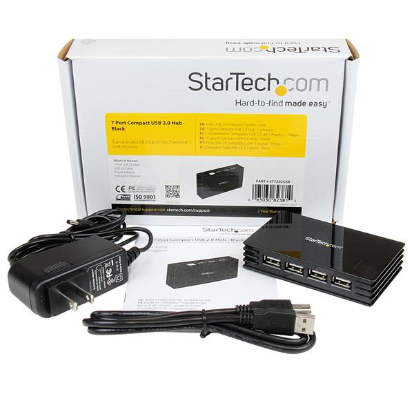 StarTech.com ST7202USB hub de interfaz USB 2.0 480 Mbit/s Negro StarTech.com ST7202USB hub de interfaz USB 2.0 480 Mbit/s Negro