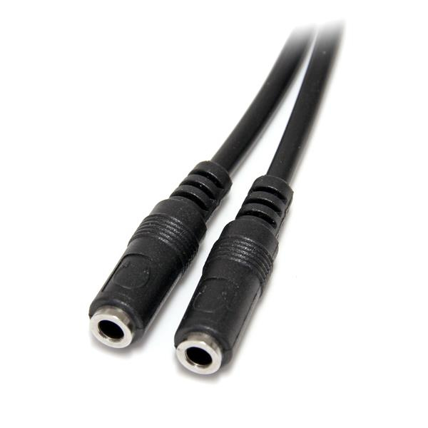 StarTech.com Adaptador Divisor de Auriculares Mini-Jack 3,5mm 3 pines Macho a 2x Mini-Jack 3 pines Hembra