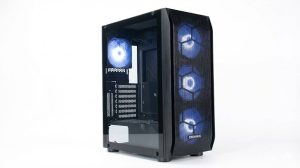 ESGAMING GABINETE GAMER Y03-BK 4 FAN ARGB/ 1 FAN REAR/ 3 FRONT/ E-ATX/ M-ATX/ ITX/ USB 3.0/USB 2.0/AUDIO SIN FUENTE
