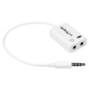 StarTech.com Adaptador de Auriculares con Micrófono Mini-Jack 3,5mm 4 pines a Conectores de Auriculares y de Micrófono - M a 2xH Blanco StarTech.com Adaptador de Auriculares con Micrófono Mini-Jack 3,5mm 4 pines a Conectores de Auriculares y de Micrófono - M a 2xH Blanco