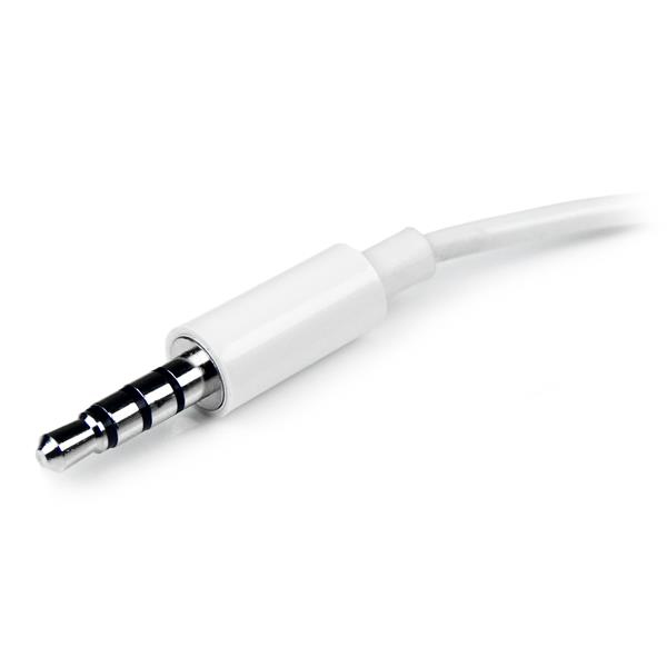 StarTech.com Adaptador de Auriculares con Micrófono Mini-Jack 3,5mm 4 pines a Conectores de Auriculares y de Micrófono - M a 2xH Blanco StarTech.com Adaptador de Auriculares con Micrófono Mini-Jack 3,5mm 4 pines a Conectores de Auriculares y de Micrófono - M a 2xH Blanco