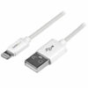 StarTech.com Cable 1m Lightning 8 Pin a USB A 2.0 para Apple iPod iPhone 5 iPad - Blanco StarTech.com Cable 1m Lightning 8 Pin a USB A 2.0 para Apple iPod iPhone 5 iPad - Blanco