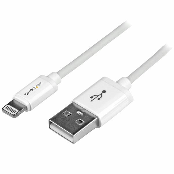 StarTech.com Cable 1m Lightning 8 Pin a USB A 2.0 para Apple iPod iPhone 5 iPad - Blanco StarTech.com Cable 1m Lightning 8 Pin a USB A 2.0 para Apple iPod iPhone 5 iPad - Blanco