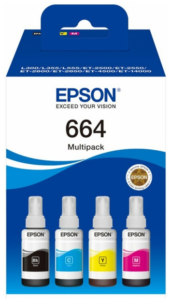 Epson T664 Set Ink Bottle Carton Four Pack