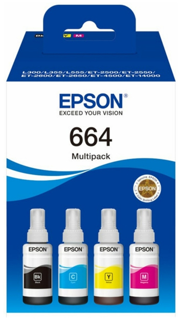 Epson T664 Set Ink Bottle Carton Four Pack