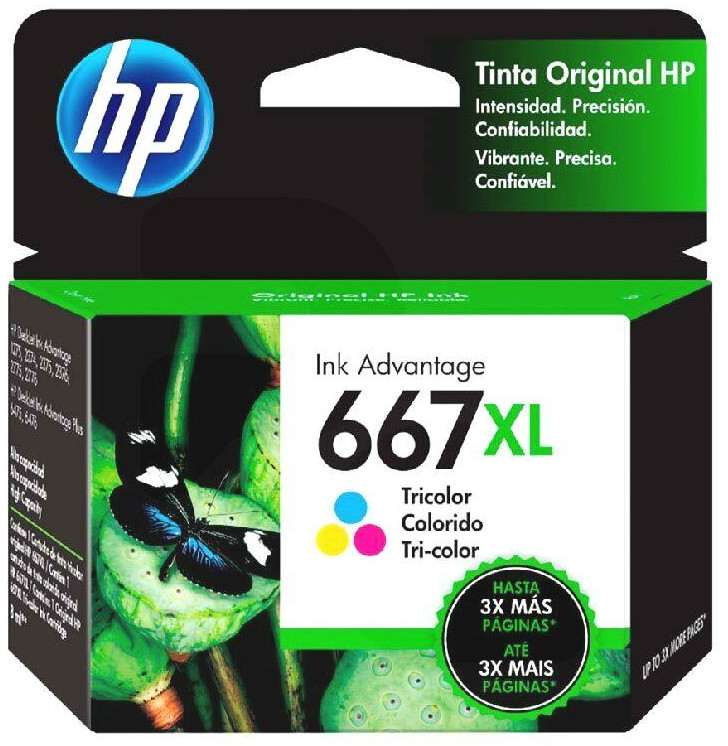 Cartucho Tinta HP 667XL Tricolor