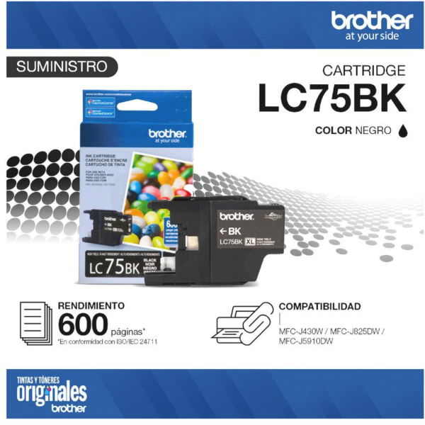 Brother Cartucho De Tinta LC75BK Negro