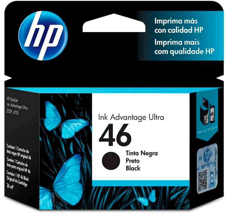 Cartucho De Tinta HP 46 Negro 1500 PãG Cartucho De Tinta HP 46 Negro 1500 PãG