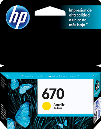 Cartucho Tinta HP 670 Amarillo 300 PãG