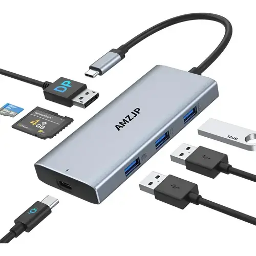 Hiksemi Cable Adaptador de Video USB C a 2 Display Port 4K de 20CM/ HS-HUB-CTO2D 4K 20CM