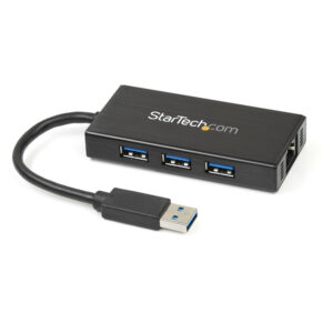 StarTech.com Hub USB 3.0 de Aluminio con Cable - 5Gbps - Concentrador de 3 Puertos USB con Adaptador de Red Ethernet Gigabit StarTech.com Hub USB 3.0 de Aluminio con Cable - 5Gbps - Concentrador de 3 Puertos USB con Adaptador de Red Ethernet Gigabit