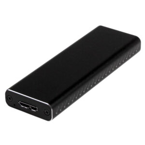 StarTech.com Caja USB 3.0 (5Gbps) a SSD M.2 de Aluminio con UASP - Negro - SATA NGFF M.2 con B Key y B+M Key - Caja Portátil Externa M.2 - No es Compatible con NVMe / AHCI
