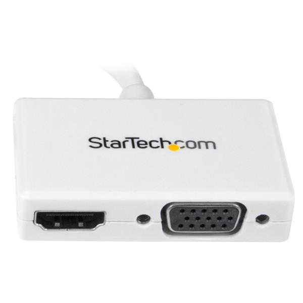 StarTech.com Adaptador Mini DP de Audio/Vídeo para Viajes - Conversor Mini DisplayPort a HDMI o VGA - 1080p Blanco StarTech.com Adaptador Mini DP de Audio/Vídeo para Viajes - Conversor Mini DisplayPort a HDMI o VGA - 1080p Blanco
