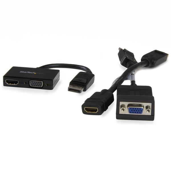 StarTech.com Adaptador DP de Audio/Vídeo para Viajes - Conversor DisplayPort a HDMI o VGA - 1920x1200 1080p