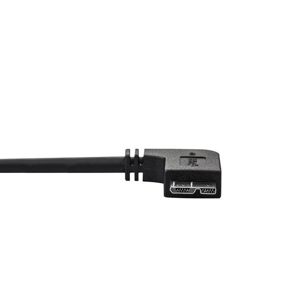 StarTech.com Cable delgado de 0,5m Micro USB 3.0 acodado a la izquierda a USB A