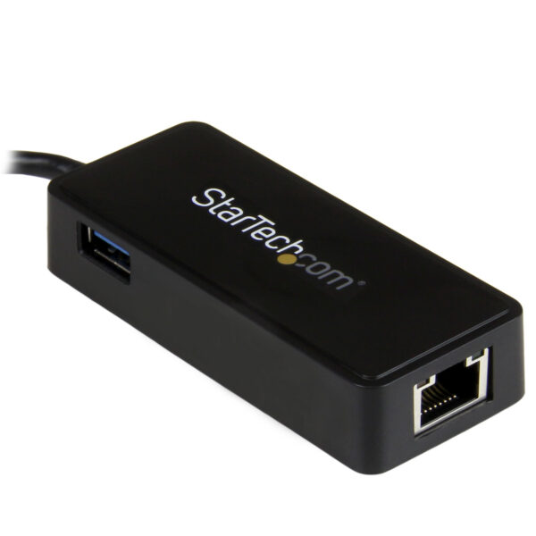 StarTech.com Adaptador de Red Gigabit USB-C con Puerto USB Extra - Negro