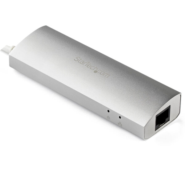 StarTech.com Hub Ladrón USB 3.0 de 3 Puertos con Adaptador de Red Ethernet Gigabit - Hub Concentrador USB-A - Alimentado por el Bus - 5Gbps - Hub USB Portátil - Carcasa Resistente