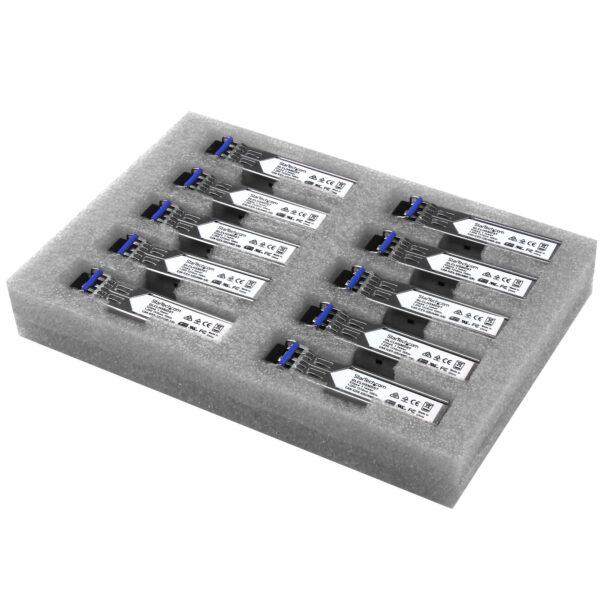 StarTech.com Paquete de 10 Módulos SFP Compatibles con Cisco GLC-LH-SMD - 1000BASE-LX/LH - Fibra Monomodo 1GbE - SFP Ethernet Gigabit 1Gb - LC - 10km - Cisco Firepower/ASR920/IE2000 DDM