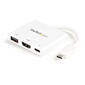 StarTech.com Adaptador Multipuertos USB-C con HDMI - Puerto USB 3.0 - PD de 60W - Blanco StarTech.com Adaptador Multipuertos USB-C con HDMI - Puerto USB 3.0 - PD de 60W - Blanco