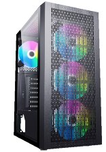 GABINETE GAMER F22-BK 4 FAN ARGB/ 1 FAN REAR/ 3 FRONT/ ATX/ M-ATX/ I-ATX/ USB 3.0/USB 2.0/AUDIO SIN FUENTE / ESGAMING