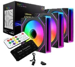 VENTILADOR EZ-A18 ARGB FAN SET 3 UNIDADES 120MM ARGB CONTROL REMOTO