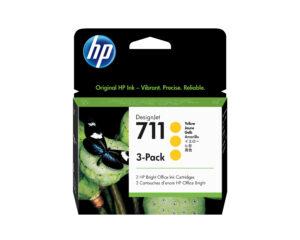 HP Pack de ahorro de 3 cartuchos de tinta DesignJet 711 amarillo de 29 ml