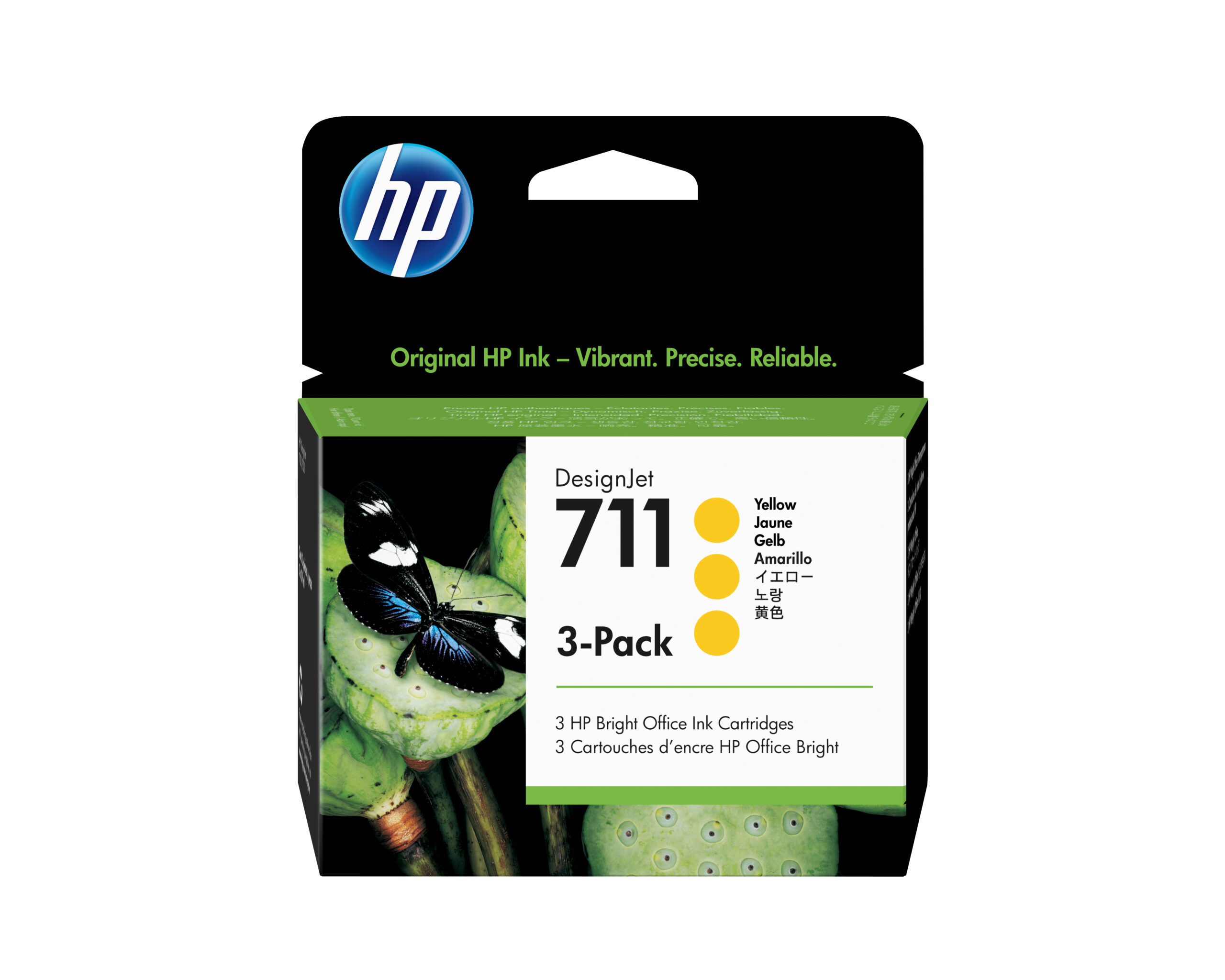 HP Pack de ahorro de 3 cartuchos de tinta DesignJet 711 amarillo de 29 ml