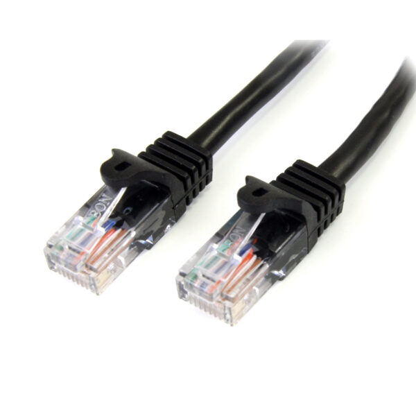 StarTech.com Cable de Red de 0,5m Negro Cat5e Ethernet RJ45 sin Enganches StarTech.com Cable de Red de 0,5m Negro Cat5e Ethernet RJ45 sin Enganches