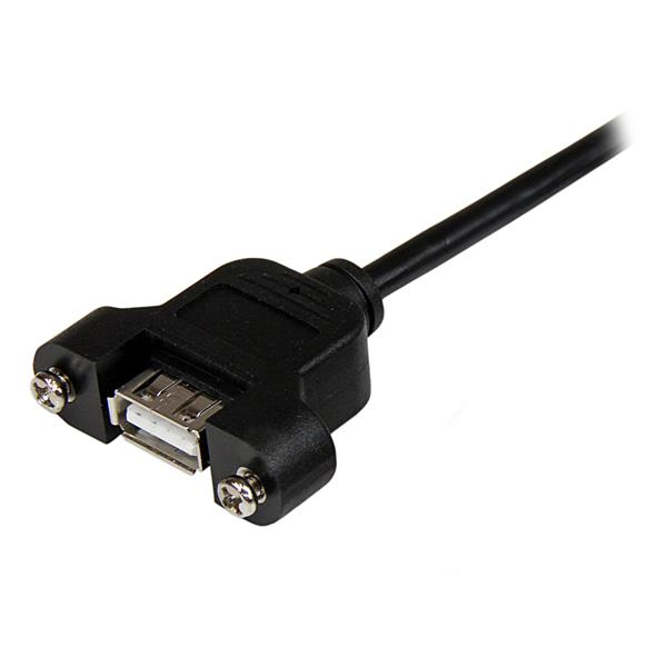 StarTech.com Cable Alargador de 30cm USB 2.0 para Montar Empotrar en Panel - Extensor Macho a Hembra USB A - Negro StarTech.com Cable Alargador de 30cm USB 2.0 para Montar Empotrar en Panel - Extensor Macho a Hembra USB A - Negro