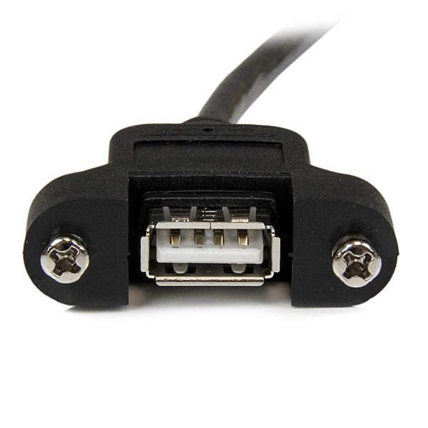 StarTech.com Cable Alargador de 30cm USB 2.0 para Montar Empotrar en Panel - Extensor Macho a Hembra USB A - Negro StarTech.com Cable Alargador de 30cm USB 2.0 para Montar Empotrar en Panel - Extensor Macho a Hembra USB A - Negro