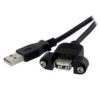 StarTech.com Cable Alargador de 30cm USB 2.0 para Montar Empotrar en Panel - Extensor Macho a Hembra USB A - Negro StarTech.com Cable Alargador de 30cm USB 2.0 para Montar Empotrar en Panel - Extensor Macho a Hembra USB A - Negro