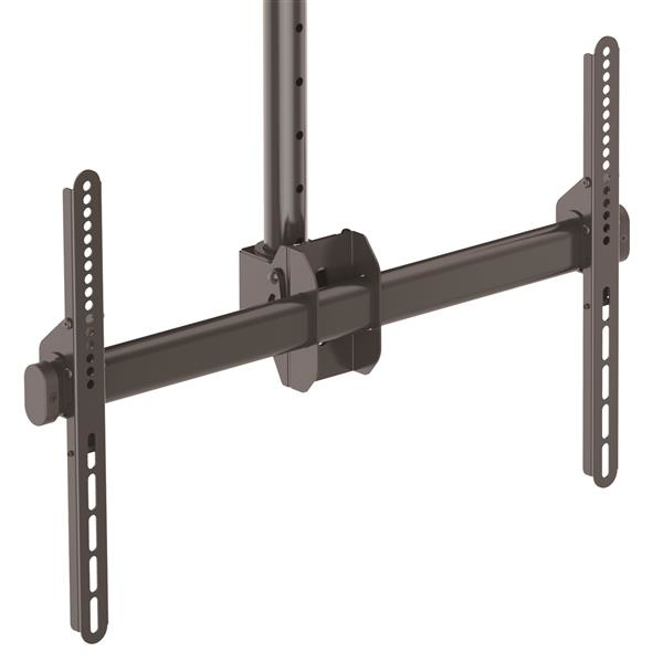 StarTech.com Soporte de Techo para TV - Soporte Universal de Cielo Raso para TV de Movimiento Total con Mástil Telescópico Largo Ajustable - Soporte VESA para Pantallas 32" a 75" - Giro e Inclinación