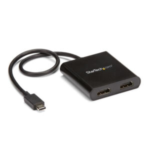 StarTech.com Adaptador USB a HDMI Doble - Hub MST USB Tipo C - Divisor Multiplicador HDMI Doble 4K 30Hz - HDR - con Cable Incorporado Extra Largo - Solamente para Windows StarTech.com Adaptador USB a HDMI Doble - Hub MST USB Tipo C - Divisor Multiplicador HDMI Doble 4K 30Hz - HDR - con Cable Incorporado Extra Largo - Solamente para Windows