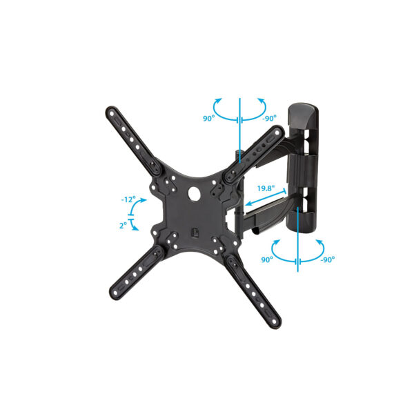 StarTech.com Soporte de Pared para TV de Movimiento Completo - Pantallas VESA de 32"-55" (35kg) - Soporte Universal para Pantalla Plana de Perfil Bajo - Brazo Articulado Resistente Ajustable en Inclinación/Giro