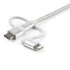 StarTech.com Cable Trenzado de 1m USB a Lightning USB-C y Micro USB - Cable Cargador para Teléfono Móvil iPhone iPad Tablet StarTech.com Cable Trenzado de 1m USB a Lightning USB-C y Micro USB - Cable Cargador para Teléfono Móvil iPhone iPad Tablet