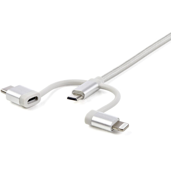 StarTech.com Cable Trenzado de 1m USB a Lightning USB-C y Micro USB - Cable Cargador para Teléfono Móvil iPhone iPad Tablet StarTech.com Cable Trenzado de 1m USB a Lightning USB-C y Micro USB - Cable Cargador para Teléfono Móvil iPhone iPad Tablet