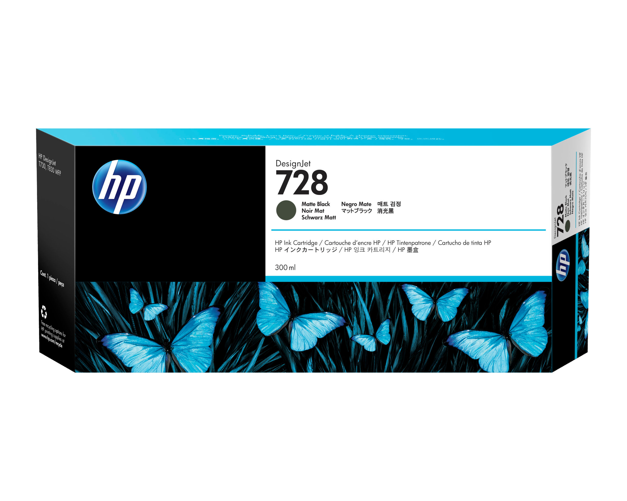 HP Cartucho de tinta DesignJet 728 negro mate de 300 ml HP Cartucho de tinta DesignJet 728 negro mate de 300 ml
