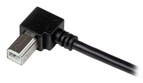 StarTech.com Cable Adaptador USB 2m para Impresora Acodado - 1x USB A Macho - 1x USB B Macho en Ángulo Derecho