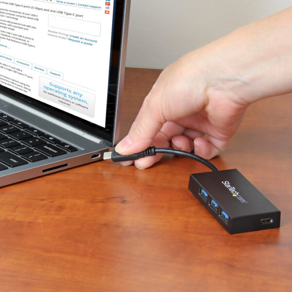 StarTech.com Concentrador USB 3.0 (5Gbps) de 4 Puertos - USB-C a 1x USB-C y 3x USB-A StarTech.com Concentrador USB 3.0 (5Gbps) de 4 Puertos - USB-C a 1x USB-C y 3x USB-A
