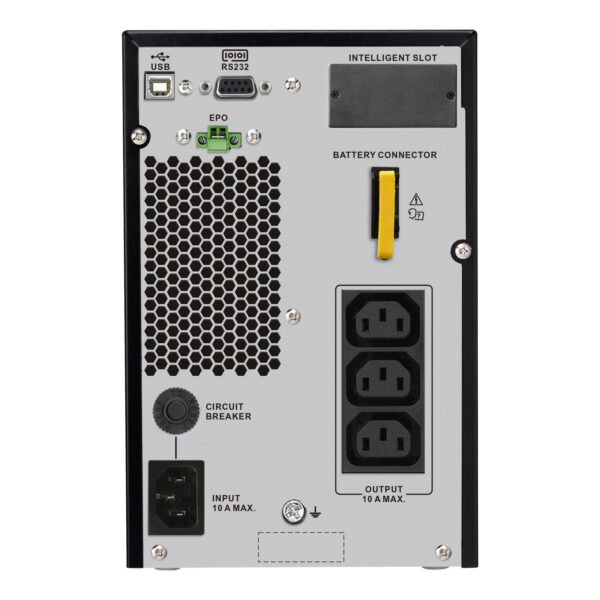 APC SRV1KI-E sistema de alimentación ininterrumpida (UPS) Doble conversión (en línea) 1 kVA 900 W 3 salidas AC APC SRV1KI-E sistema de alimentación ininterrumpida (UPS) Doble conversión (en línea) 1 kVA 900 W 3 salidas AC