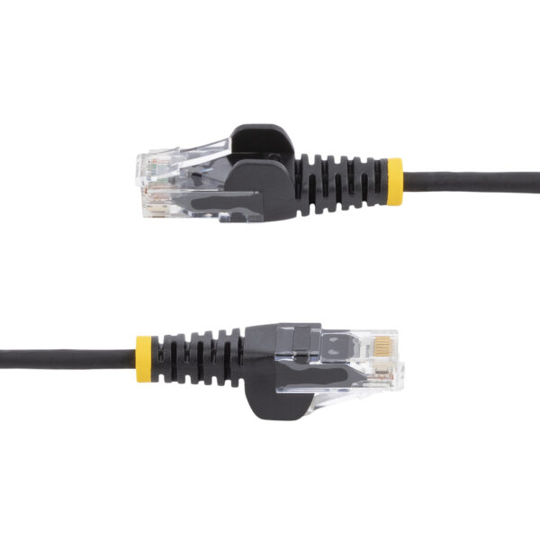 StarTech.com Cable de Red Ethernet CAT6 Delgado sin Enganches Negro de 15m - Cable RJ45 Snagless Slim 28AWG - Alambre de Cobre Puro - PoE 100W - con Alivios de Tensión - LSZH - Probado con Fluke