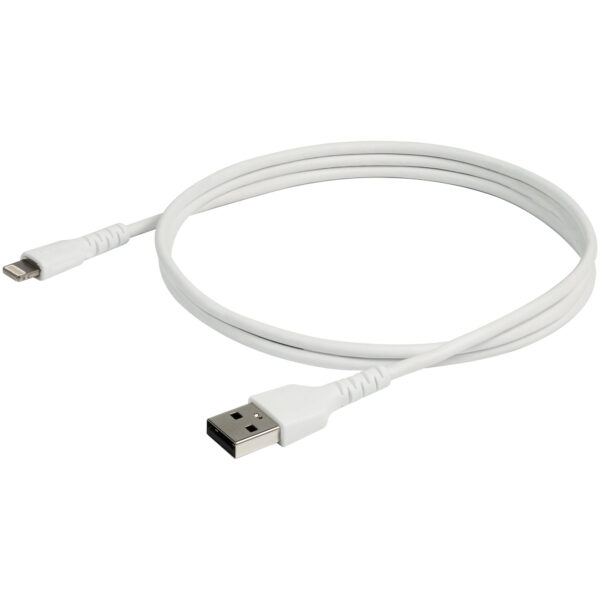 StarTech.com Cable Resistente USB-A a Lightning de 1 m Blanco - Cable de Alimentación y Sincronización USB Tipo A a Lightning con Fibra de Aramida Robusta - Con Certificación MFi de Apple - iPad/iPhone 12 StarTech.com Cable Resistente USB-A a Lightning de 1 m Blanco - Cable de Alimentación y Sincronización USB Tipo A a Lightning con Fibra de Aramida Robusta - Con Certificación MFi de Apple - iPad/iPhone 12