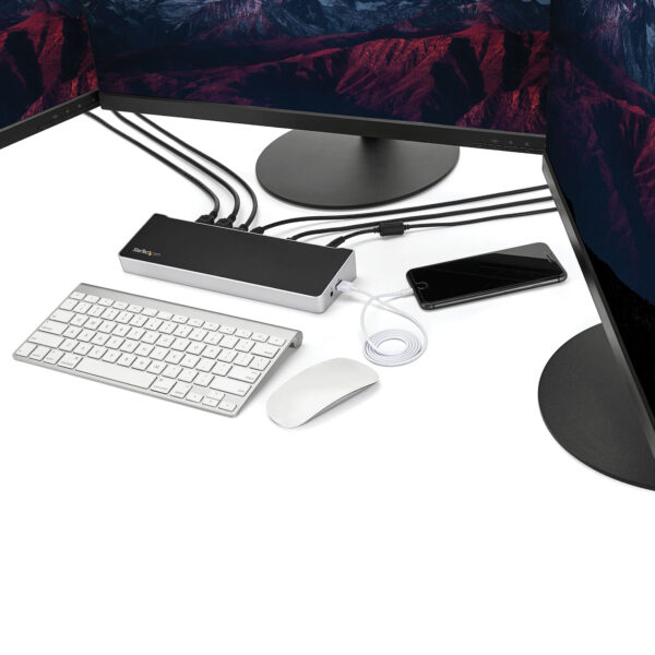 Docking Station StarTech USB-C Triple Monitor 4K con Power Delivery 100W Docking Station StarTech USB-C Triple Monitor 4K con Power Delivery 100W
