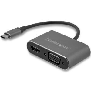StarTech.com Adaptador USB-C a VGA y HDMI - 2en1 - 4K 30Hz - Gris Espacial - Adaptador Gráfico Externo USB Tipo C StarTech.com Adaptador USB-C a VGA y HDMI - 2en1 - 4K 30Hz - Gris Espacial - Adaptador Gráfico Externo USB Tipo C