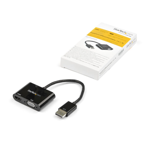 StarTech.com Adaptador DisplayPort a HDMI VGA - Dongle Convertidor DisplayPort 1.2 HBR2 a HDMI 2.0 (4K 60Hz) o VGA 1080p - Adaptador DP a Monitor HDMI o VGA - Adaptador de Vídeo Digital StarTech.com Adaptador DisplayPort a HDMI VGA - Dongle Convertidor DisplayPort 1.2 HBR2 a HDMI 2.0 (4K 60Hz) o VGA 1080p - Adaptador DP a Monitor HDMI o VGA - Adaptador de Vídeo Digital