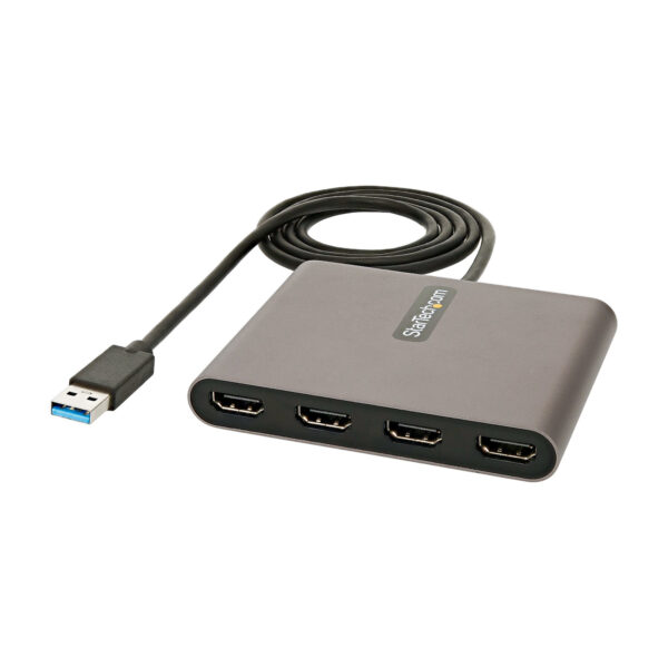 StarTech.com Adaptador USB 3.0 a 4 Puertos HDMI - Tarjeta Gráfica y de Vídeo Externa - Dongle Llave USB-A a 4x HDMI - 1080p a 60Hz - Conversor Multimonitor USB a HDMI - Solo para Windows StarTech.com Adaptador USB 3.0 a 4 Puertos HDMI - Tarjeta Gráfica y de Vídeo Externa - Dongle Llave USB-A a 4x HDMI - 1080p a 60Hz - Conversor Multimonitor USB a HDMI - Solo para Windows