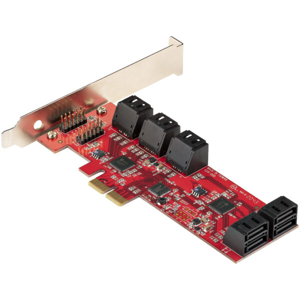 StarTech.com Tarjeta PCIe Controladora SATA de 10 Puertos - Tarjeta de Expansión PCI Express SATA - 6Gbps - Perfil Bajo/Completo - Conectores SATA Apilados - ASM1062 sin RAID StarTech.com Tarjeta PCIe Controladora SATA de 10 Puertos - Tarjeta de Expansión PCI Express SATA - 6Gbps - Perfil Bajo/Completo - Conectores SATA Apilados - ASM1062 sin RAID